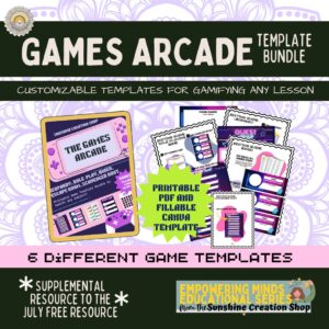 The Games Arcade - Gamification Template Bundle (PDF and Canva Templates)