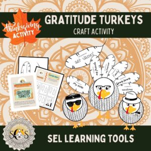 Gratitude Turkeys Craft Activity: Thanksgiving Craft for Mindfulness and Gratitude in the K-6 classroom