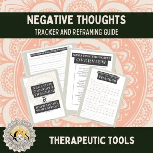 Negative Thoughts Tracker: Recognize, Challenge, and Reframe Negative Thoughts | Guide + Worksheets | SEL, Mindfulness