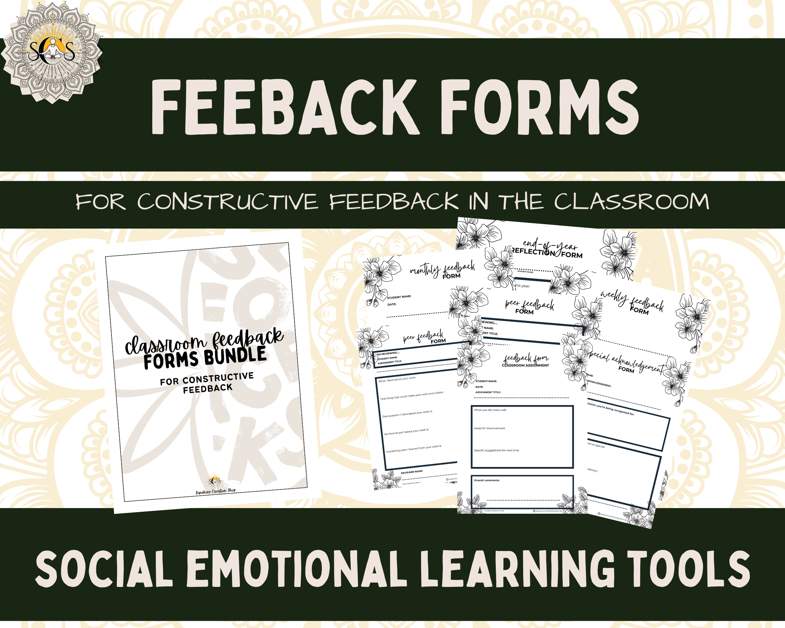 SEL Classroom Feedback Forms Bundle: Foster Compassionate and ...